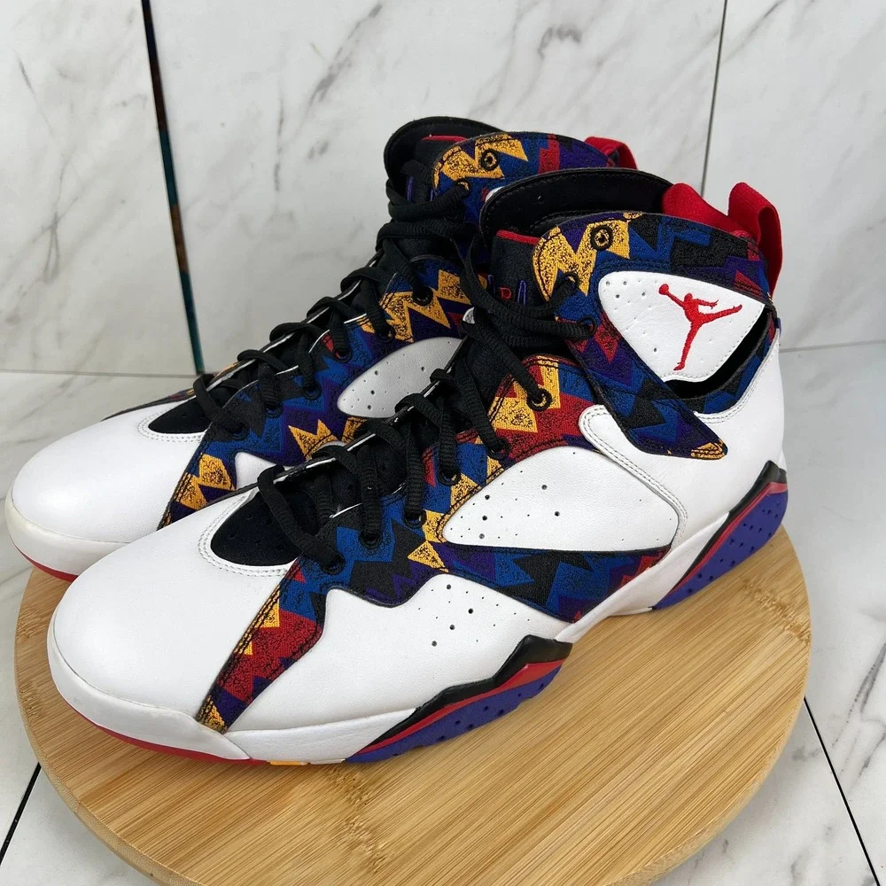 Nike Air Jordan 7 Retro Sweater Mens Size 12.5 White Sneakers 304775-142